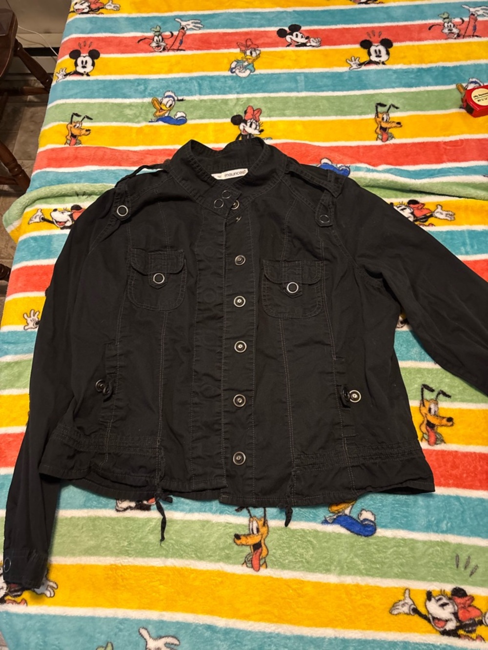 Maurices Black Button-Front Utility Jacket